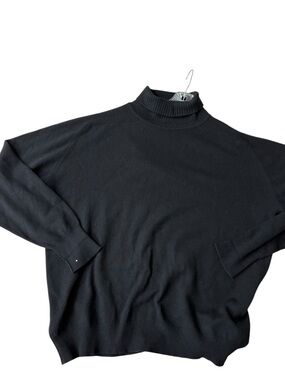 N. Peal Vintage Cashmere Classic Black Turtleneck Men's Sweater 3X